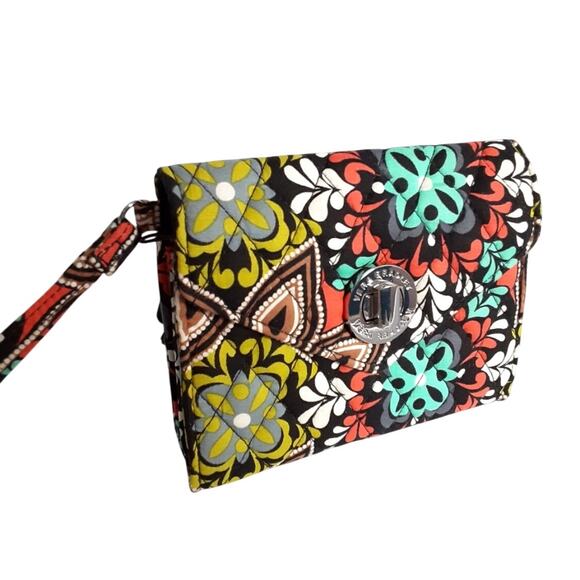 Vera Bradley Smartphone Wristlet Sierra Your Turn Wristlet Turnlock Wallet - Picture 3 of 11